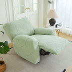 Stretch Jacquard Recliner Cover Large Leaf Pattern Armchair Slipcover Furniture Protector for Living Room Bedroom Office Single Seat Sofa Chair Cover Green Gray Blue