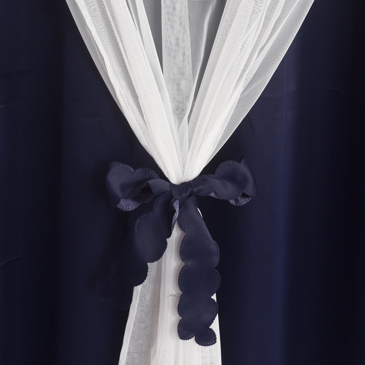 Double Layer Curtains Snowflake Embroidered Sheer Voile + Room Darkening Grommet Drapes – Thermal Insulated Tiebacks Included | 7 Colors Pack of 2