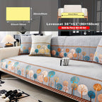 Bohemian Chenille Sofa Cover Tree Embroidery Print Thick Non-Slip Pet Friendly One-Piece Couch Protector Armchair Loveseat 3 4 Seater