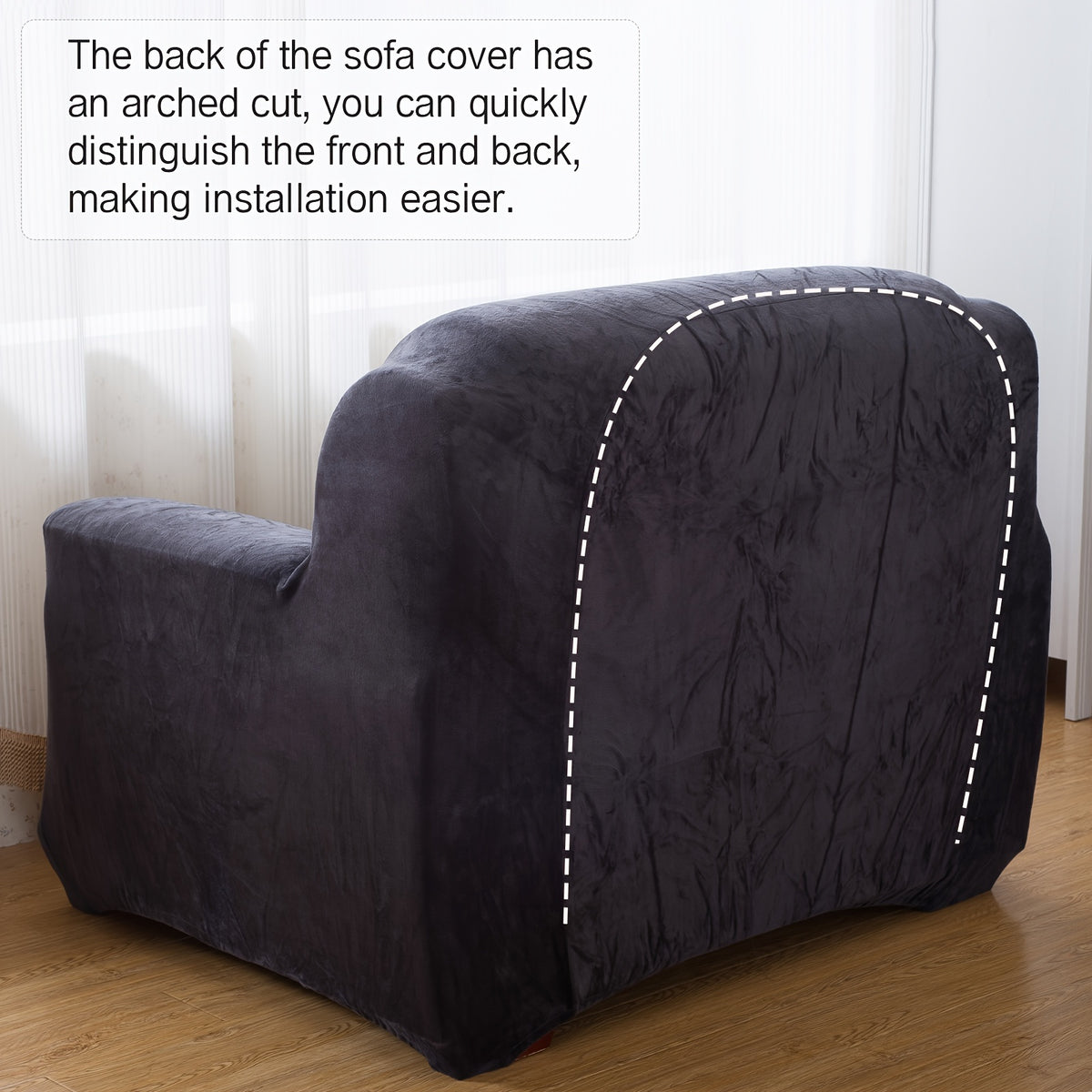 Plush Sofa Slipcover Stretch Thick Couch Cover - Soft Velvet Furniture Protector for Chair Loveseat 3 4 Seater, Anti-Slip Elastic Wrap, Machine Washable, 6 Colors for Living Room