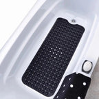 Foldable Non-Slip Shower Mat PVC Bathtub Mat with Suction Cups – 27.56x15.75 Inch, Compact & Easy to Store, Black Bathroom Safety Mat
