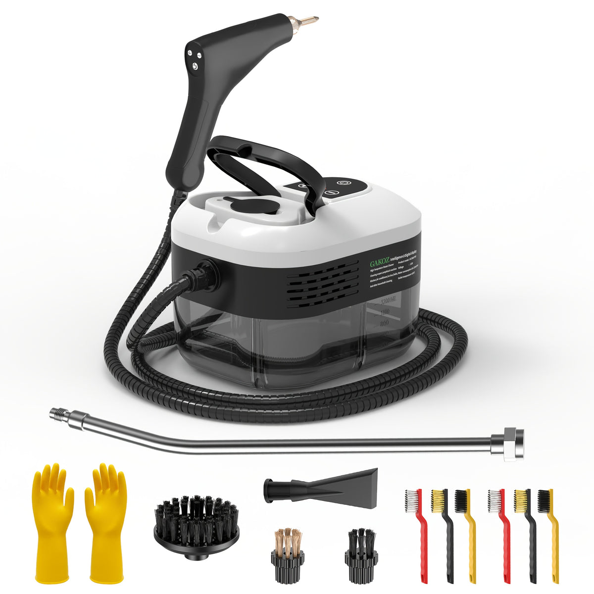 Handheld Steam Cleaner Large-Capacity with Extra-Large Water Tank – Rapid Heating Portable Multi-Function Cleaner for Floors, Cars, Fabrics, Kitchen & Bathroom Tile Grout
