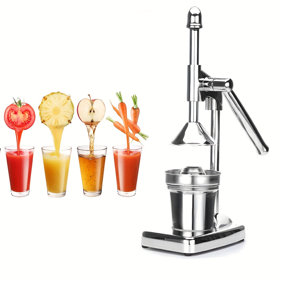 Manual Stainless Steel Citrus Lemon Juicer Press - Large 3.94" Bowl Hand Press Squeezer with U-Shaped Suction Base & Tapered Filter Disc - No Electricity, High Juice Yield, Dishwasher Safe