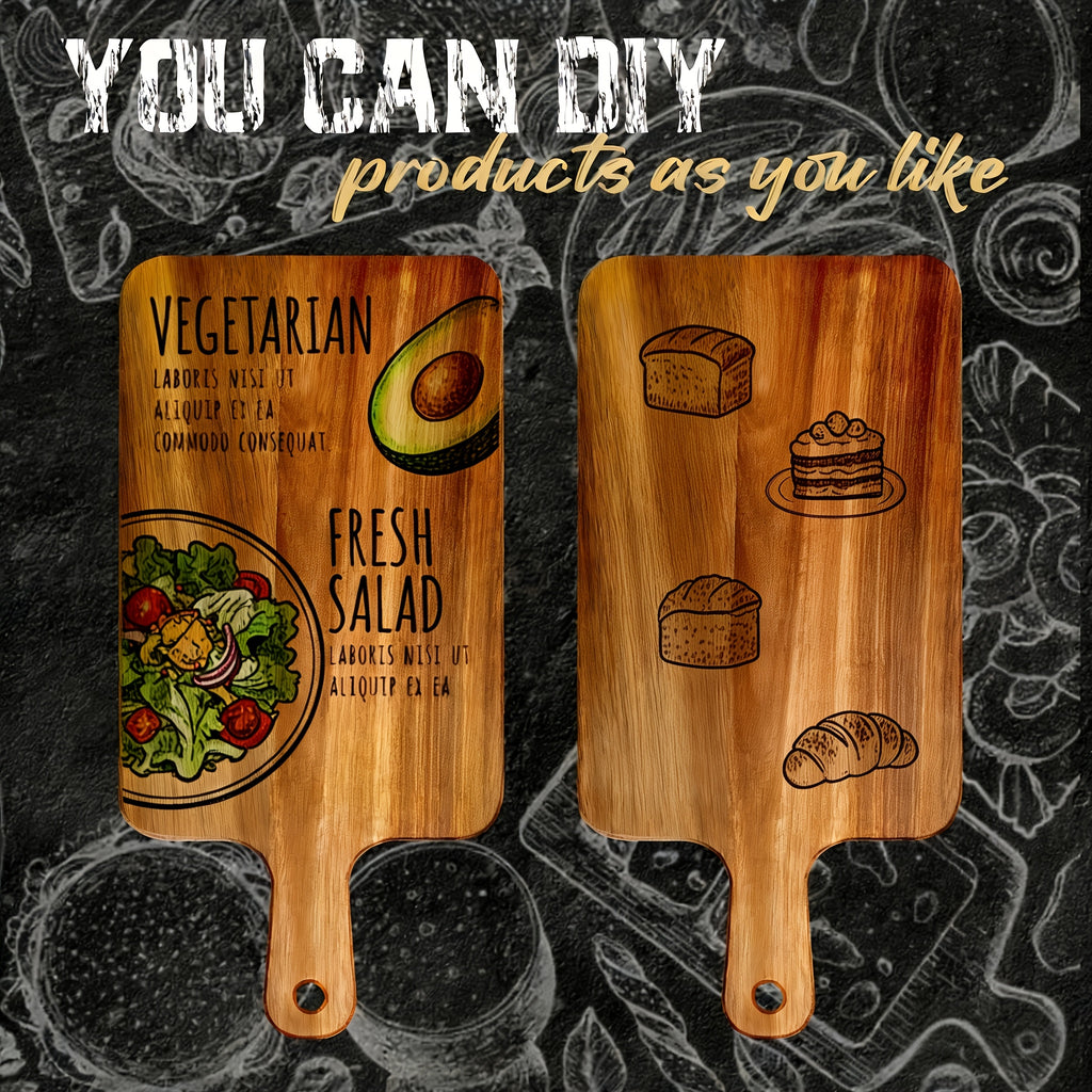 5 or 10-Pack Wood Cutting Boards with Handle – 15.7" x 7.8" Bamboo or Acacia Chopping Boards for Vegetables, Meat & Cheese – Durable Kitchen Food Prep Boards for Home Chefs