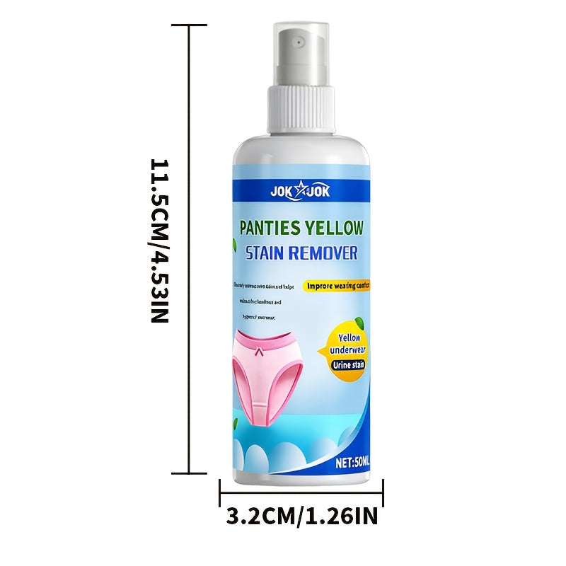 Underwear Stain Remover Liquid 1.69oz, Removes Urine Sweat & Yellow Stains, Deep Clean Deodorize Paraben-Free Formula for Sensitive Skin Daily Fabric Care