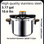 Stainless Steel Pressure Cooker Fast Cooking with One-Touch Locking Lid, Safety Valve & Pressure Gauge – Induction & Gas Compatible for Indoor Outdoor Use