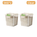 Large Capacity Rice Storage Box with Lid & Universal Wheels – Sealed PP Cereal Container, Movable Kitchen Pantry Storage, 2-Pack or 4-Pack (11–55 lbs)