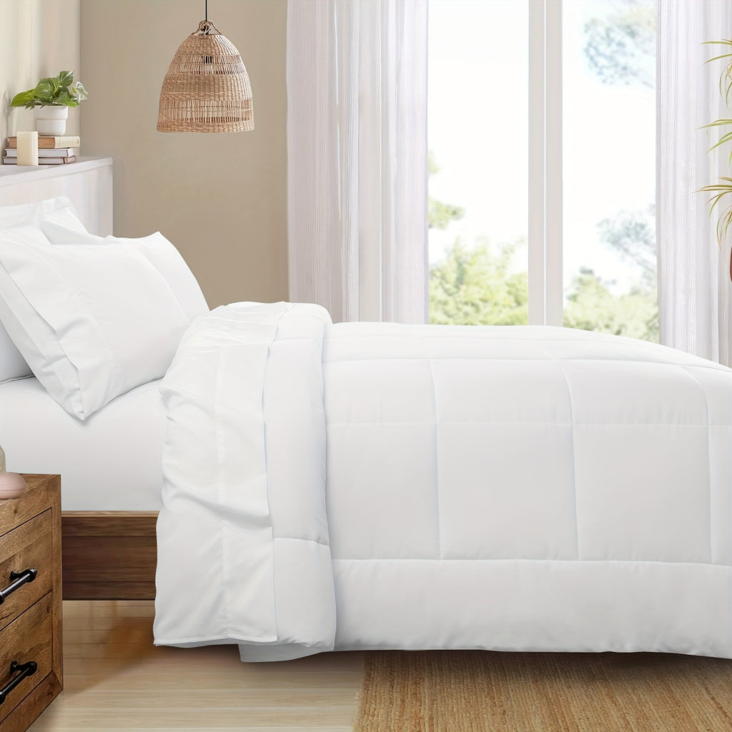 Bed in a Bag Queen 7 Piece Fluffy Comforter Set – Ultra-Soft Microfiber Bedding with Comforter, Fitted Sheet, Flat Sheet & 4 Pillowcases, Hypoallergenic Breathable All Season Bedding Gift for Her