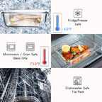 12-Pack Glass Food Storage Containers with Airtight Lids – Meal Prep Containers, Dishwasher Safe, BPA Free, Mother's Day & Holiday Gift Set