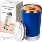 Self Stirring Mug 14oz Rechargeable – 316 Stainless Steel Automatic Magnetic Stirring Coffee Cup with Lid for Coffee, Tea & Hot Chocolate