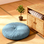 Round Seat Cushion 40x40cm 15cm Thick Firm Futon Meditation Mat Removable Linen Cover Chair Pad for Office Dining Chair Home Decor All Seasons Christmas