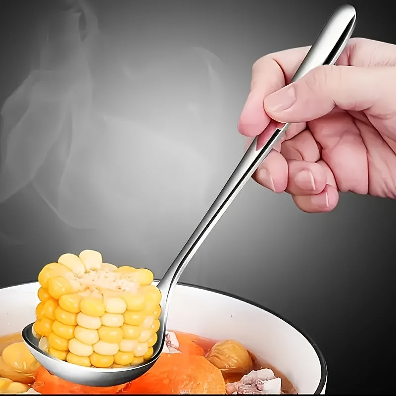 Stainless Steel Long Handle Soup Spoons Set 4 8 12 Pack for Soup Porridge Hot Pot Restaurant Kitchen Utensil