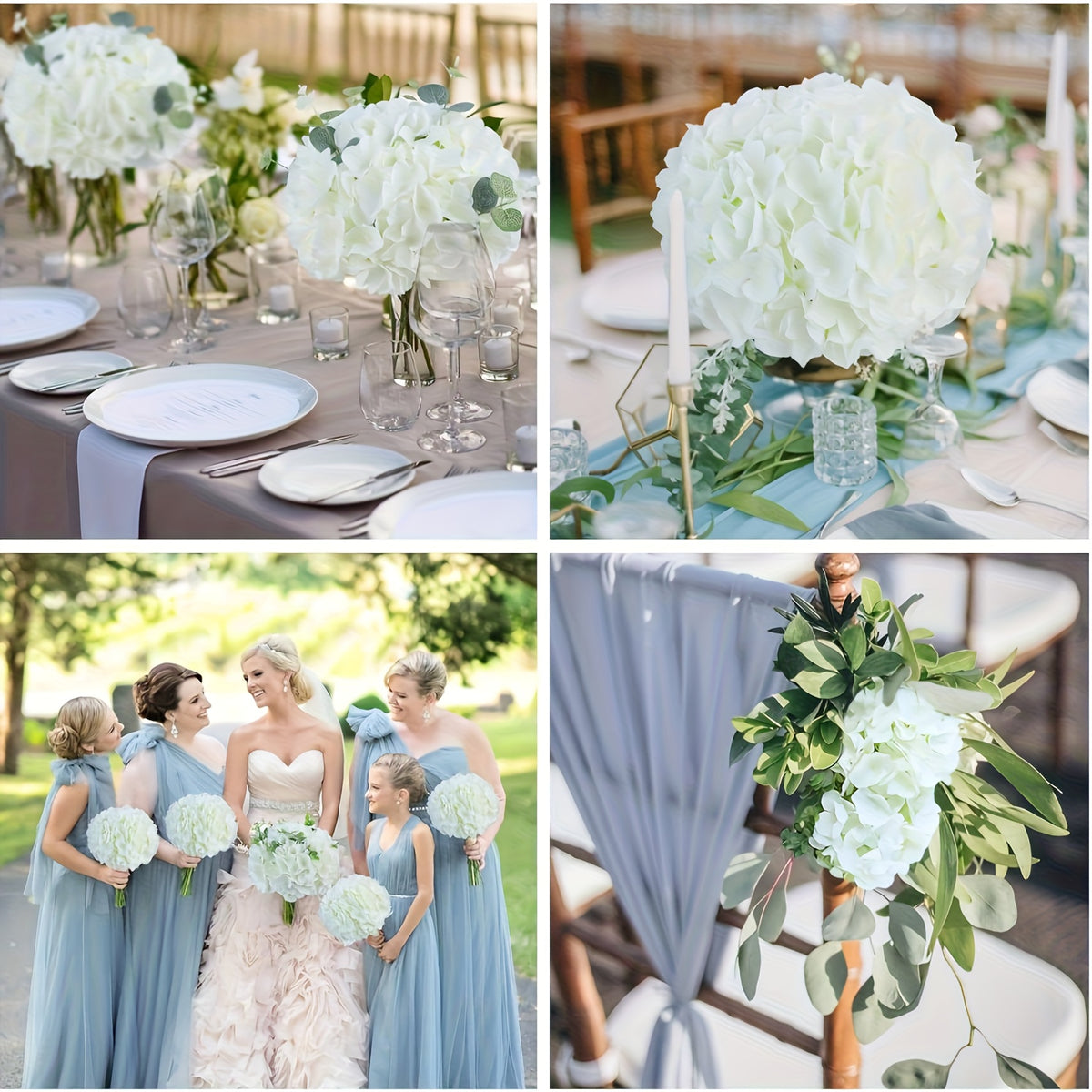 Bulk Artificial Hydrangea Flower Heads 72pcs with Stems - Faux Hydrangea Flowers for Home, Wedding & Party Decorations, Floral Arrangements & Centerpieces