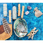 White Sage Smudge Kit with Palo Santo Sticks Abalone Shell Smudging Feather Crystal Stones Spiritual Cleansing Home Decor Gift Set