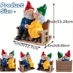 Kissing Couple Gnome Statue – Cute Garden Gnome Figurine for Indoor & Outdoor Decor | 5"L x 3.5"W x 6"H Romantic Gnome Sculpture | Valentine's Day, Wedding & Anniversary Gift
