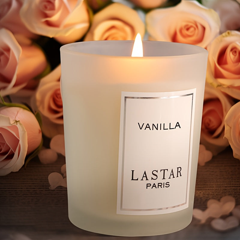 Vanilla Scented Candle Soy Wax Elegant Round Jar with Glitter Accents 70g Long-Burning Home Hotel Wedding Decor Gift for Christmas Valentine's Day Mother's Day