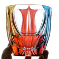 Czech Crystal Hand-Painted Wine Glass 150ml – Luxury Three-Color Painted Drinkware for Red Wine & Whiskey | Elegant Gift & Table Decoration