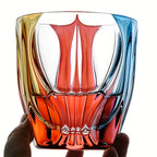 Czech Crystal Hand-Painted Wine Glass 150ml – Luxury Three-Color Painted Drinkware for Red Wine & Whiskey | Elegant Gift & Table Decoration