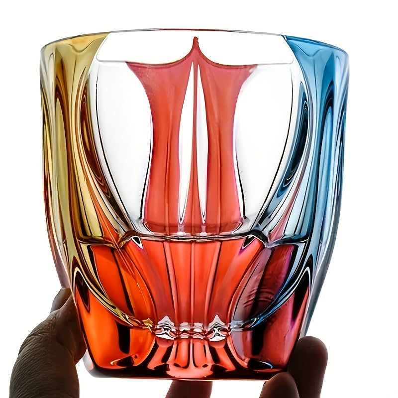 Czech Crystal Hand-Painted Wine Glass 150ml – Luxury Three-Color Painted Drinkware for Red Wine & Whiskey | Elegant Gift & Table Decoration