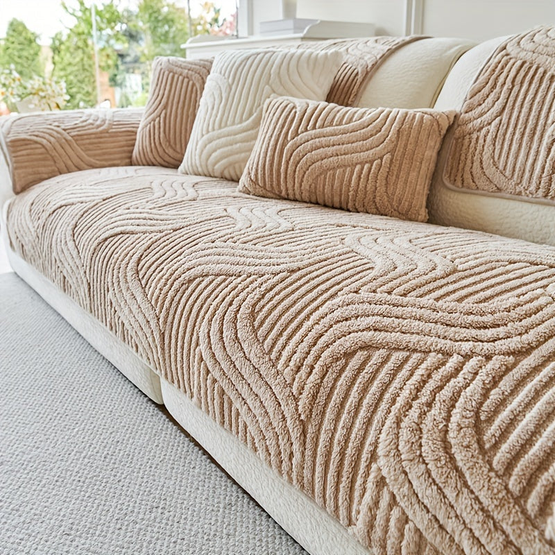 Plush Non-Slip Sofa Cushion Cover Luxury Modern Pet-Proof Breathable Seat Pad Slipcover for Couch Living Room Bedroom Office – Soft Velvet Sofa Seat Cushion Protector Home Decor