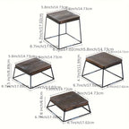 Set of 4 Square Wooden Cake Stands with Metal Wire Bases – Dessert Display Stands for Cupcakes, Appetizers & Party Serving
