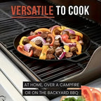 Pre-Seasoned Cast Iron Skillet 14 Inch Dual Loop Handles Nonstick Pizza Pan BBQ Pancake Griddle Oven Stovetop Grill Campfire Safe Even Heating