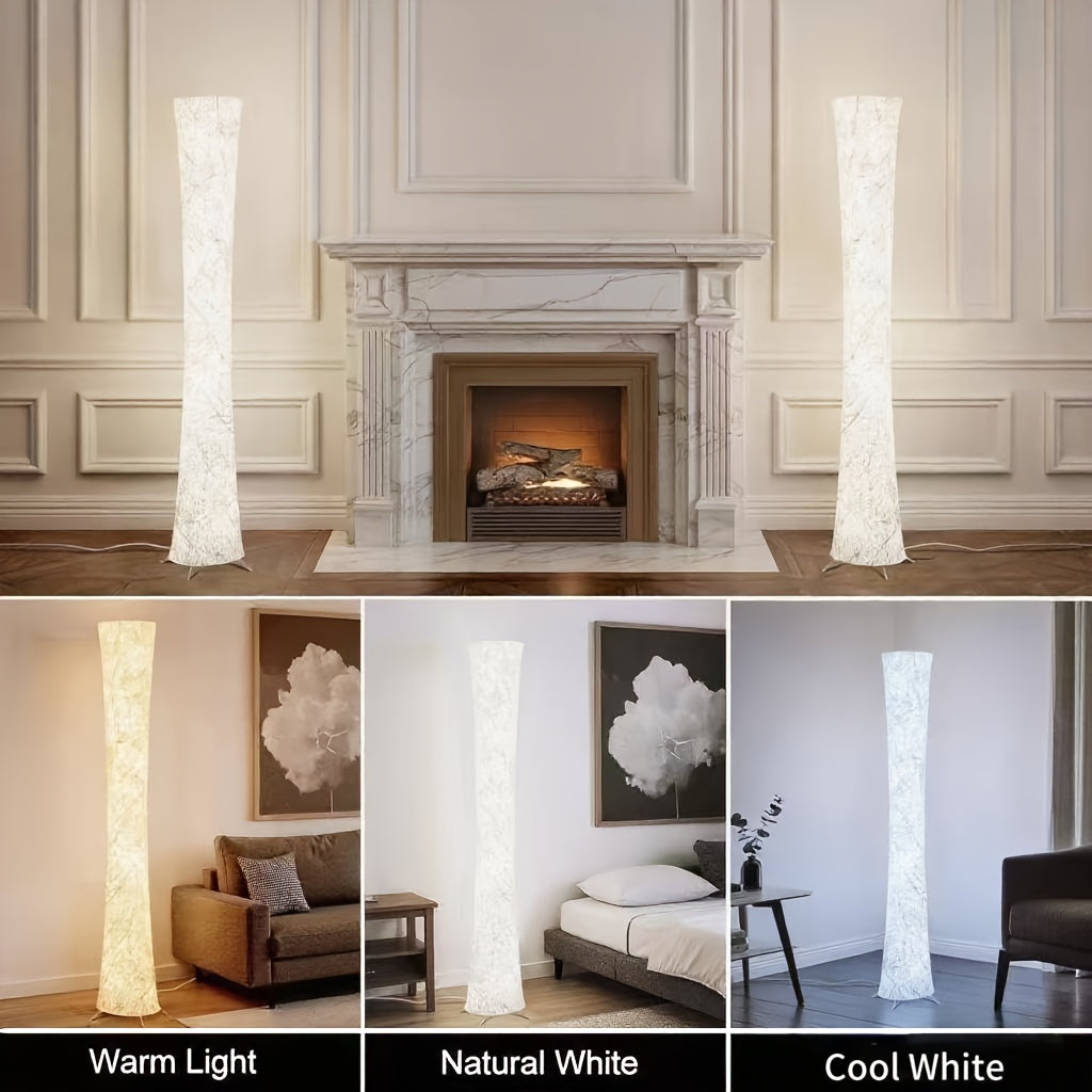 61" LED Floor Lamp with White Fabric Shade – 3 Adjustable Color Temperatures, APP & Remote Control Corner Standing Lamp for Bedroom Living Room, Valentine’s Day Birthday Gift