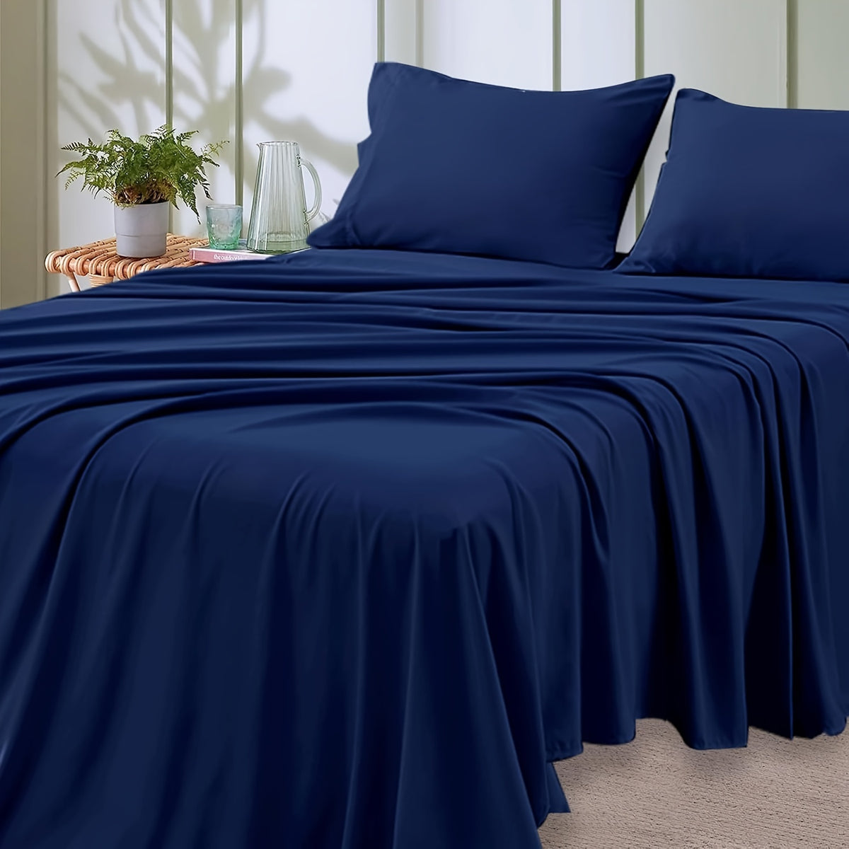 Luxury Microfiber Bed Sheet Set 4-Piece | Deep Pocket, Fade Resistant