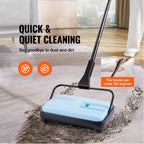 Manual Carpet Sweeper No Battery Needed 300ml Dustbin 180° Rotating Head Floor Sweeper for Carpet Hardwood Tile Pet Hair Home Office