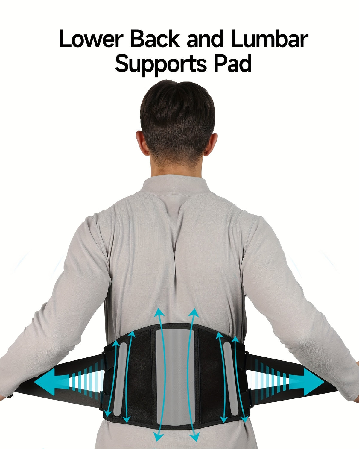 Cordless Heating Pad for Back with 3 Heat Levels & 3 Vibration Modes – Portable Rechargeable Lumbar Massager for Lower Back Pain Relief, Gift for Dad Mom Men Women
