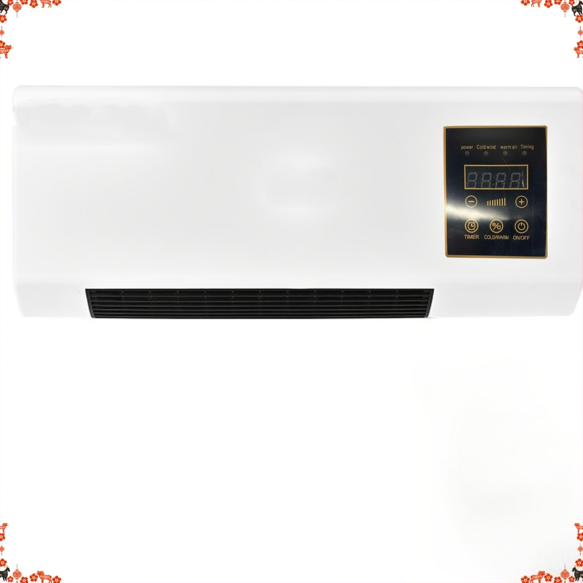 Wall Mounted Space Heater 1000W Dual Purpose Heating Cooling Fan with Remote Control Timer for Bathroom Bedroom Office Home