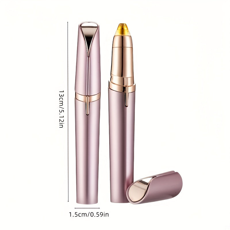 Electric Eyebrow Trimmer 2 Pack USB Rechargeable Painless Precision Hair Remover Women - Face Leg Lip Armpit Portable Razor Pink Rose Gold