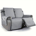 Waterproof 2-Seater Recliner Cover & Slipcover, Durable Furniture Protector for Living Room & Office, Water-Resistant Loveseat Recliner Chair Cover in Khaki, Light Gray & Burgundy