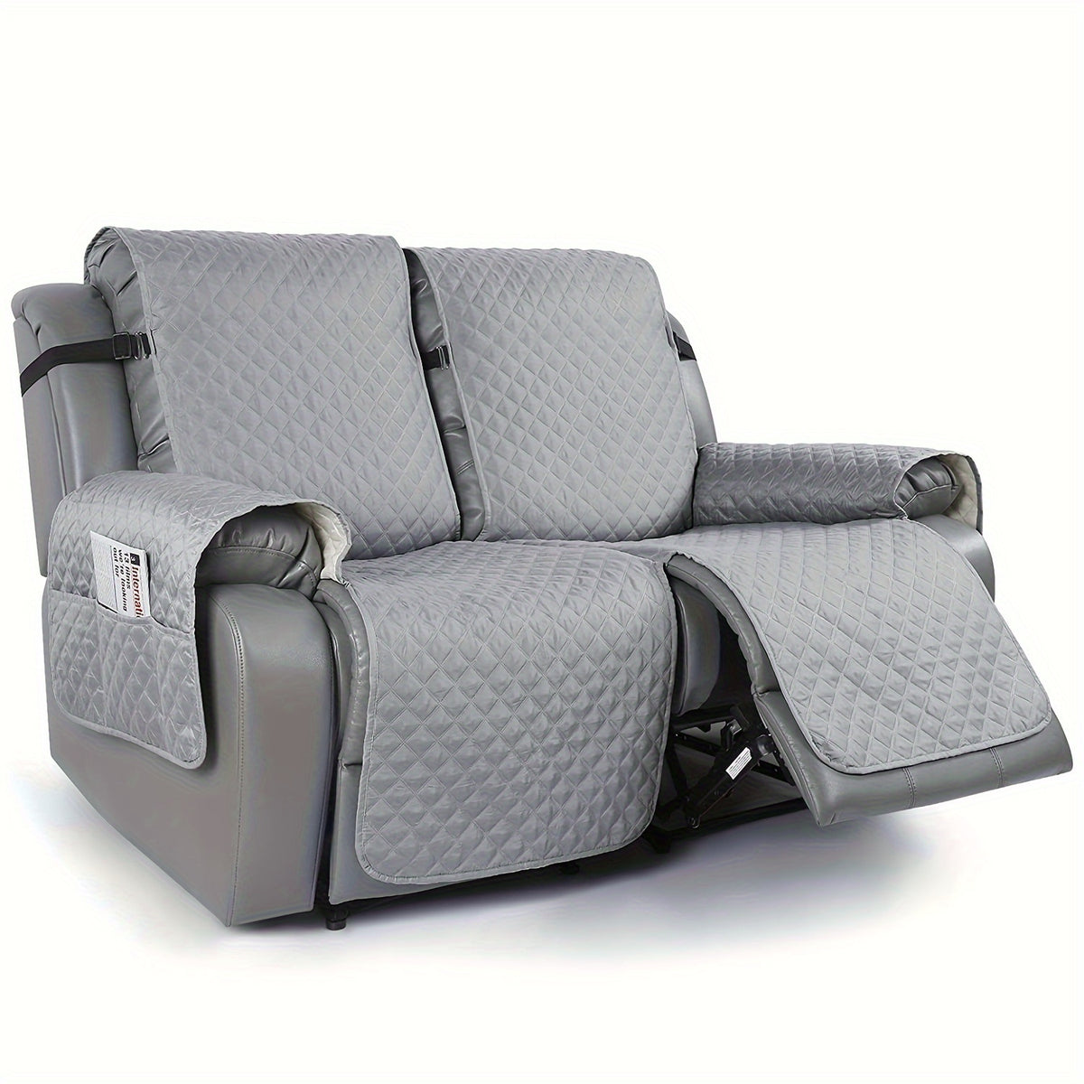 Waterproof 2-Seater Recliner Cover & Slipcover, Durable Furniture Protector for Living Room & Office, Water-Resistant Loveseat Recliner Chair Cover in Khaki, Light Gray & Burgundy