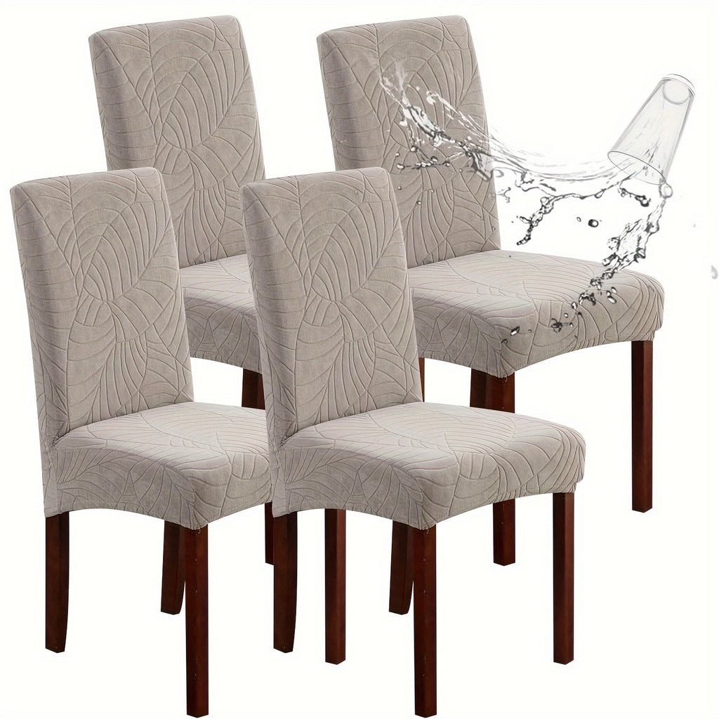 Stretch Jacquard Dining Chair Covers Set of 4 or 6 Removable Washable Polyester-Elastane Slipcovers – Chair Protector for Kitchen Home Hotel Restaurant, Valentine's Day Home Decoration