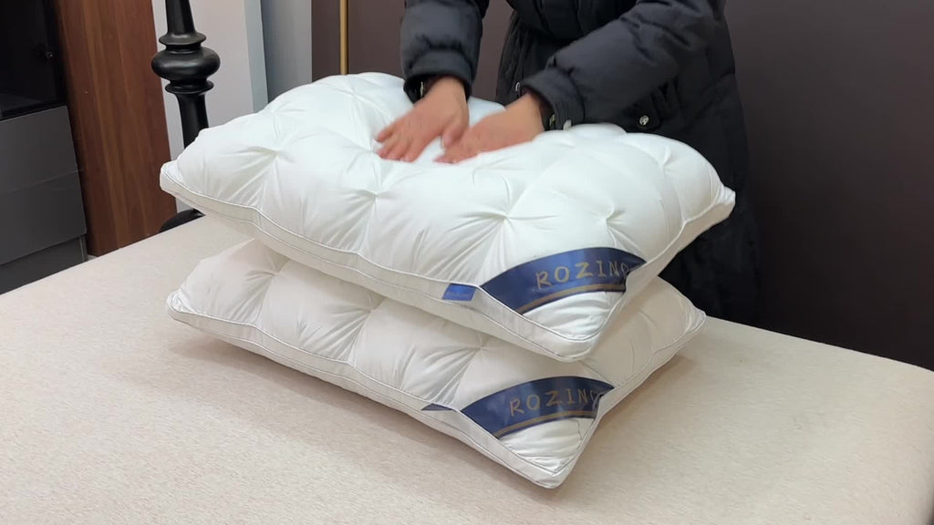 Luxury Hotel-Quality Bed Pillows Queen King Size, Hypoallergenic Plush Fill Cooling Pillow for Side Back Sleepers, Machine Washable All-Season Sleep Pillow 1 or 2 Pack