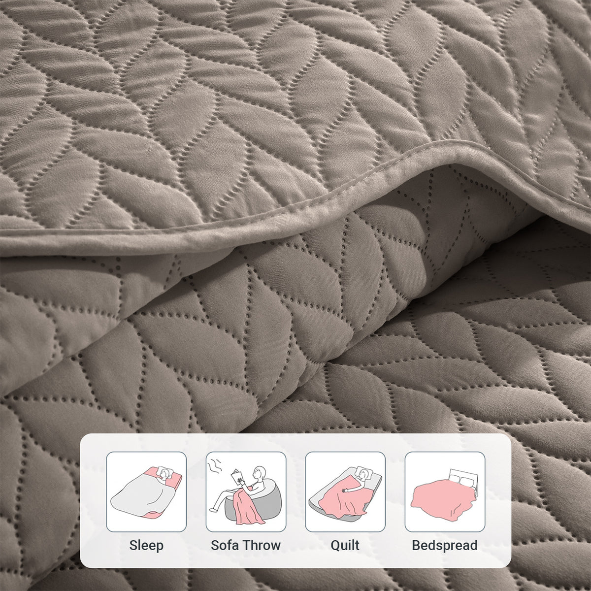 Microfiber Quilt Bedspread Set All Season Lightweight – Soft Breathable Quilted Coverlet Twin Full Queen King 16 Colors Machine Washable