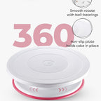 22pcs Cake Decorating Set with Rotating Turntable Stand - 12 Stainless Steel Piping Tips, Icing Spatula, 3 Scrapers & Pastry Bags, Complete Cake Decoration Kit for Home Bakers