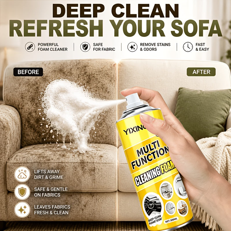 Multi-Surface Foam Cleaner & Degreaser Spray 300ml - Heavy Duty Deep Clean for Kitchen Stoves, Bathroom, Car Upholstery, Sofa & Furniture