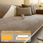 Chenille Sofa Cover for 3 4 Seater Washable Non-Slip Couch Cover Pet Friendly Furniture Protector Gray Brown Living Room