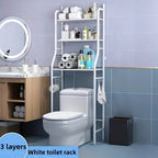 Over Toilet Storage Rack 3 Tier Metal Bathroom Organizer No Drill Space Saving Vertical Shelf Above Toilet Minimalist Design White or Black Small Bathroom Storage Solution