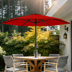 9 FT Patio Market Umbrella with Easy Crank, UV Protection & 6 Sturdy Ribs – Outdoor Table Umbrella for Deck, Backyard & Pool, 10 Colors (Beige, Gray, Green, Navy, Blue, Red, Pink, Yellow)