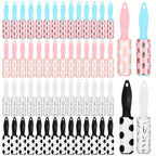 Mini Lint Rollers 60pcs Bulk Pet Hair Remover Portable Travel Size Sticky Roller for Clothes Furniture Car Seats 4 Colors 4 Patterns Polka Dots Stripes Paw Prints