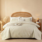 Quilted Bedspread Set Lightweight Cooling Coverlet with Pillow Shams Twin Queen King Soft Breathable Summer Bedding Set Machine Washable