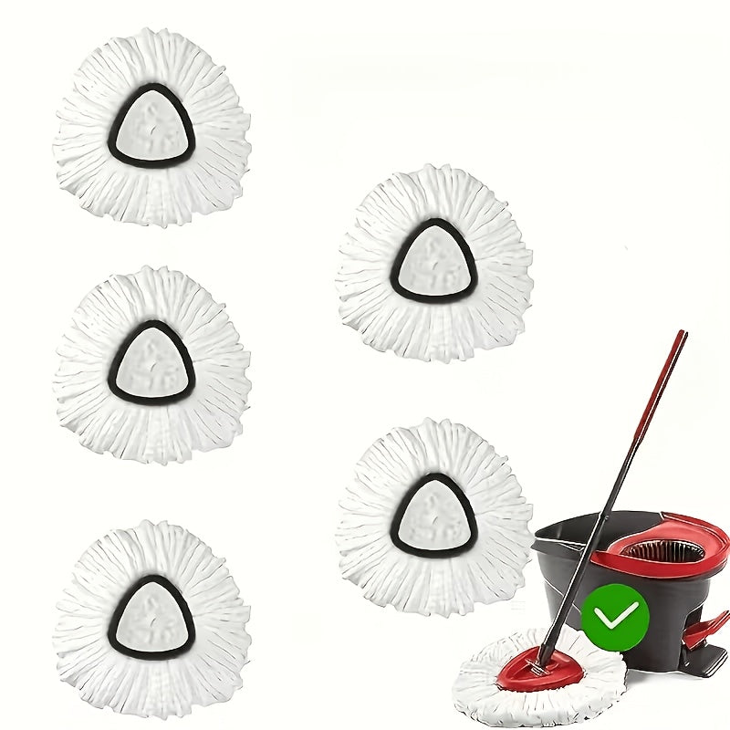 Microfiber Rotary Mop Replacement Heads 360-Degree Triangular Pads for Spin Mop Systems – Available in 2, 5, 10 & 20 Pack, Reusable Floor Cleaning Refills