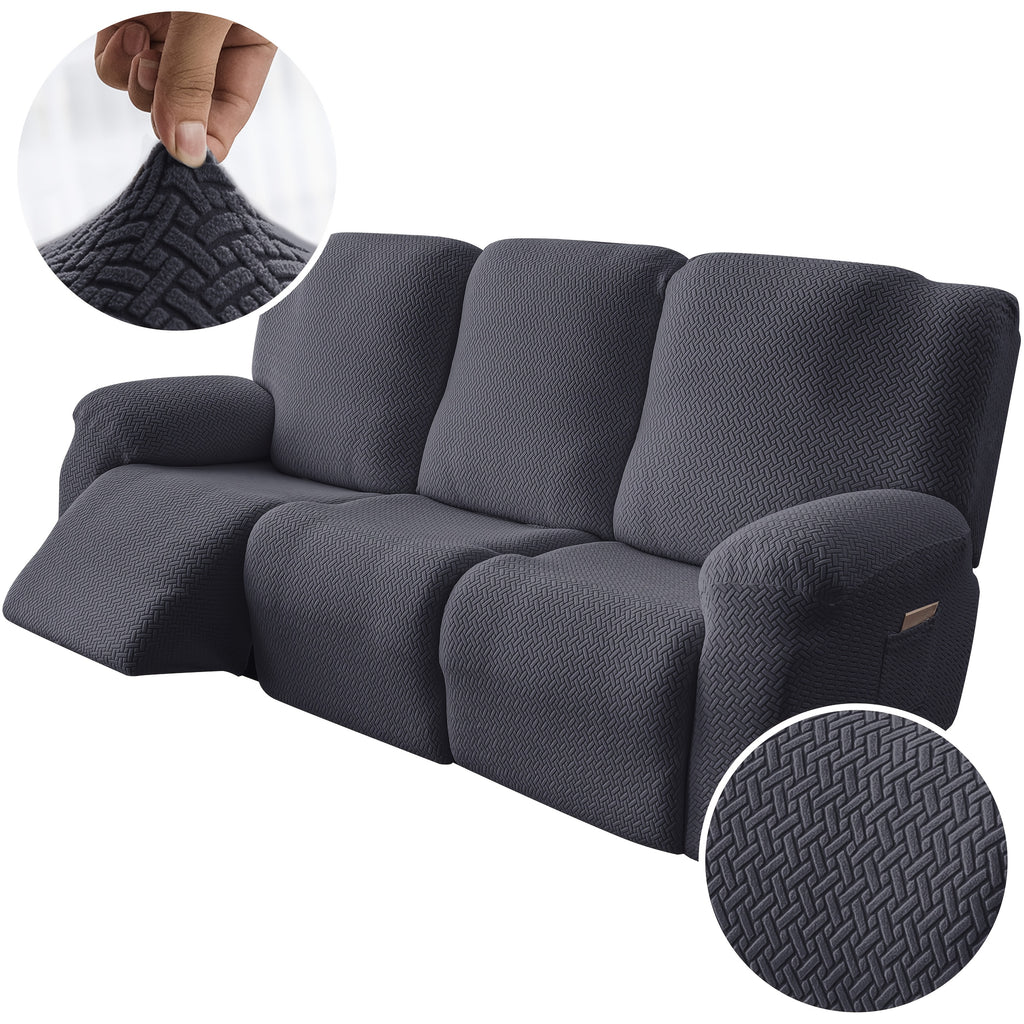3-Seater Recliner Cover - Plush High Stretch Wear-Resistant Machine Washable Easy Clean Sofa Protector for Living Room and Bedroom