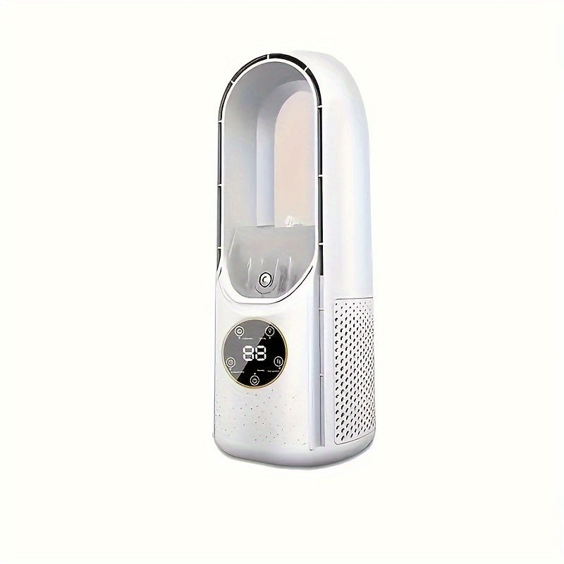 Portable Bladeless Fan with Night Light, 7-Speed Quiet USB Desktop Tower Fan for Bedroom, Office & Home