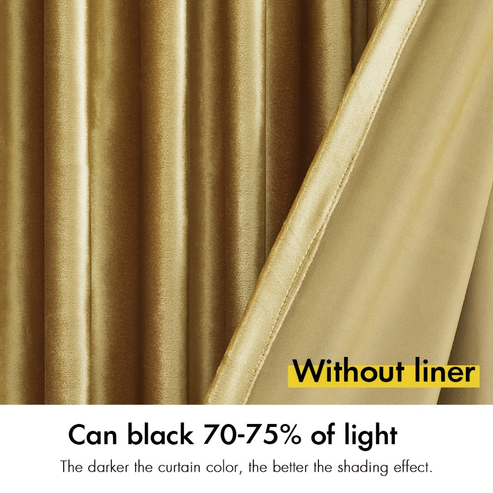 Velvet Grommet Curtains 4 Panels – Room Darkening Thermal Flannel Drapes for Living Room & Bedroom, Luxury Soft Window Panels, 52"W Multiple Lengths, Golden Hot Pink Champagne Taupe