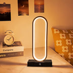 Modern Aluminum LED Ring Table Lamp, 3-Color Touch Control, USB Charging, 12.8" Spiral Metal Bedside & Desk Light – 1pc or 2pc
