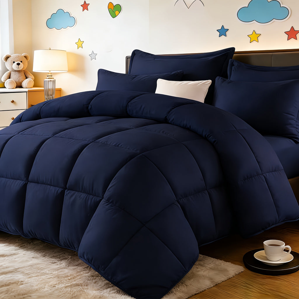 All Season Comforter Set with Pillowcases 2-3 Piece – Soft Fluffy Lightweight Bedding for Kids Dorm Apartment, 29 Colors Including Two-Tone, Twin Queen King Size